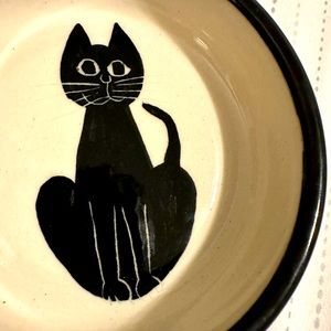 Karen Donleavy Signed Black Cat Trinket Bowl with Appalachian Spring Box